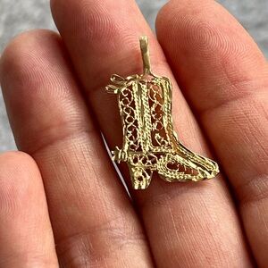 14k cowboy cowgirl boots charm